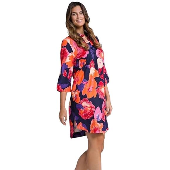 Ulla Popken Floral Print Dress NWT Size 20/22 w/Pockets - Picture 1 of 6